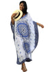 Sexy Blue Bohemian Print Kaftan Maxi Dress